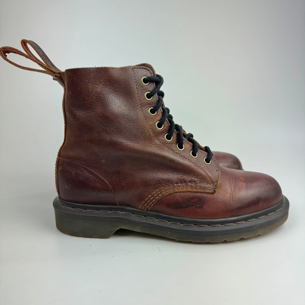 Dr Martens 1460 Pascal Harvest Leather Combat Moto Boots Brown Size 10 grunge - Picture 6 of 12